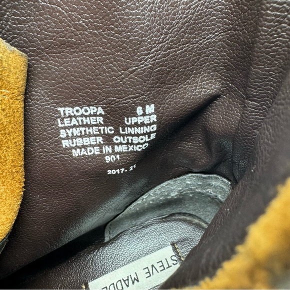 Steve Madden Troopa Boots Brown Leather Combat Lace Up Size 6 - Picture 9 of 12